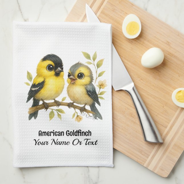 Linge De Cuisine Brillant Goldfinch américain (Quart Plié)