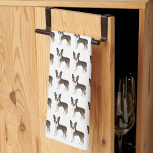 Linge De Cuisine Brindle Boston Terrier mignon Motif de dessin anim