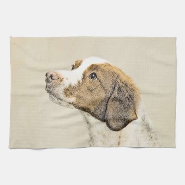 Linge De Cuisine Brittany Paining - Un joli art original de chien (Horizontal)