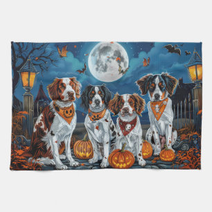 Linge De Cuisine Brittany Spaniel Halloween Effrayant