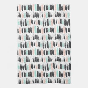 Linge De Cuisine Brosses et motif de courses d'encre