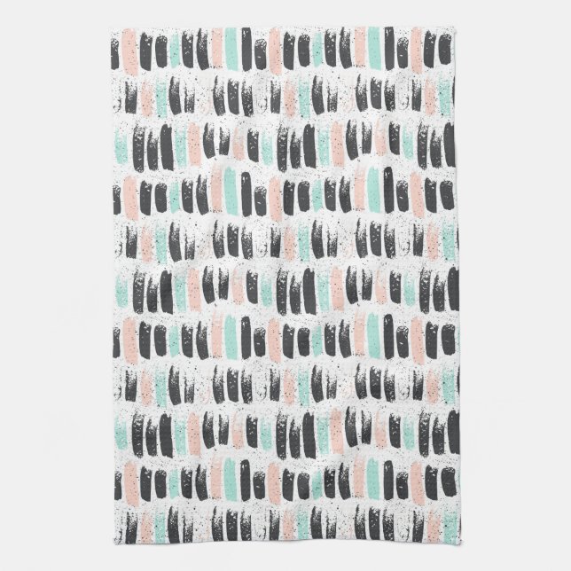 Linge De Cuisine Brosses et motif de courses d'encre (Vertical)