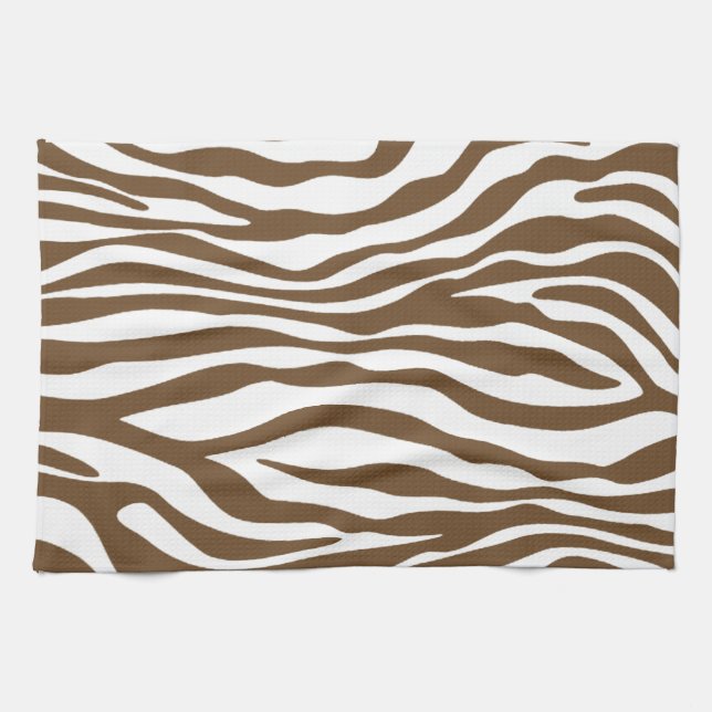 Linge De Cuisine Brown Poster de animal Zebra (Horizontal)