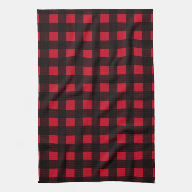 Linge De Cuisine Buffalo rouge abattu (Vertical)