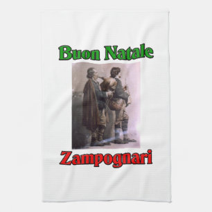 Linge De Cuisine Buon Natale (Joyeux Noël) Zampognari