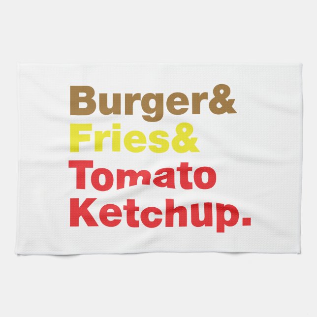 Linge De Cuisine Burger & Fries & Tomato Ketchup. (Horizontal)