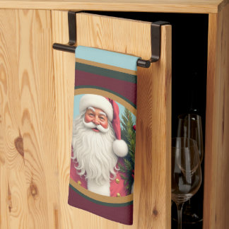 Linge De Cuisine Burgundy dark green and gold