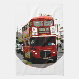 Linge De Cuisine Bus Rouge de Londres