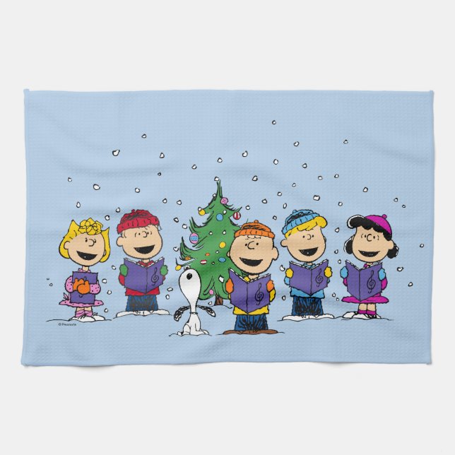 Linge De Cuisine cacahuètes | Autour de l'arbre de Noël (Horizontal)