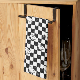 Linge De Cuisine cacahuètes   Drapeau À damiers Snoopy
