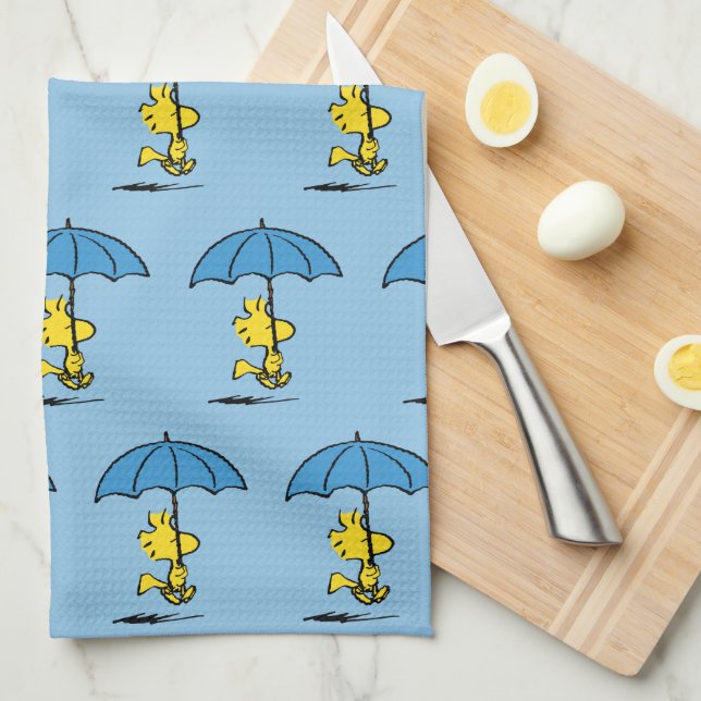 Linge De Cuisine cacahuètes | Parapluie bleu Woodstock (Quart Plié)