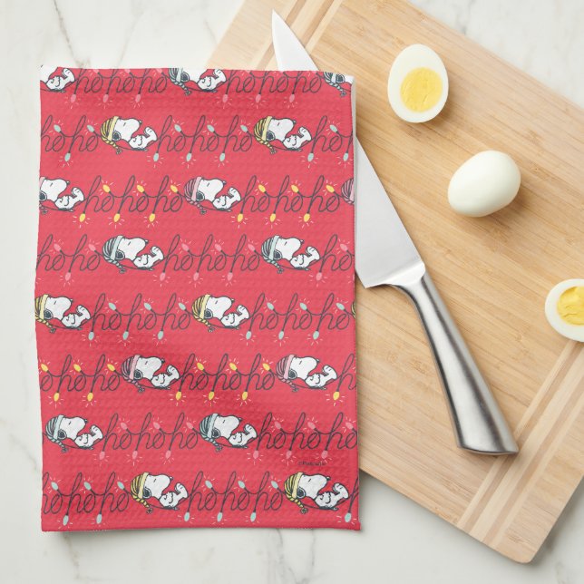 Linge De Cuisine cacahuètes | Snoopy Holiday Ho Ho Ho Holiday Motif (Quart Plié)