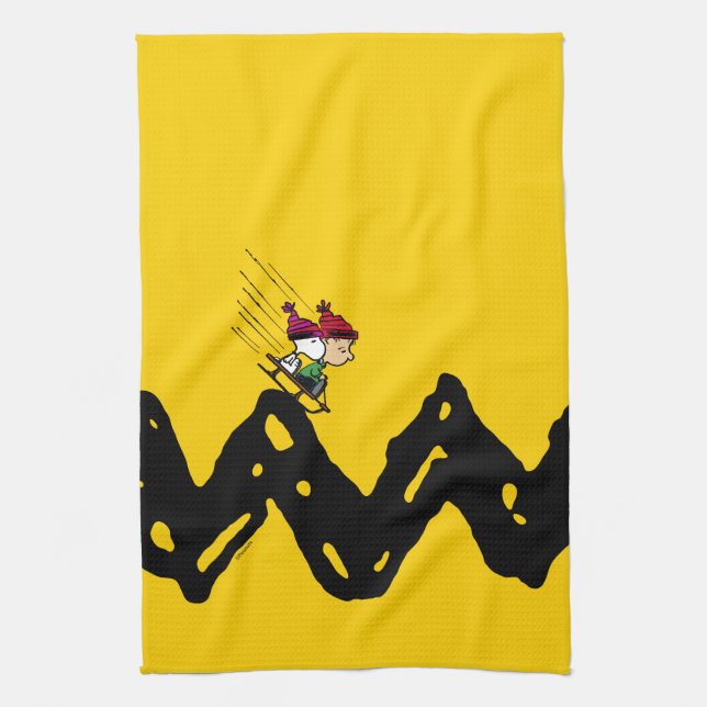 Linge De Cuisine cacahuètes | Snoopy & Linus Sled Ride (Vertical)