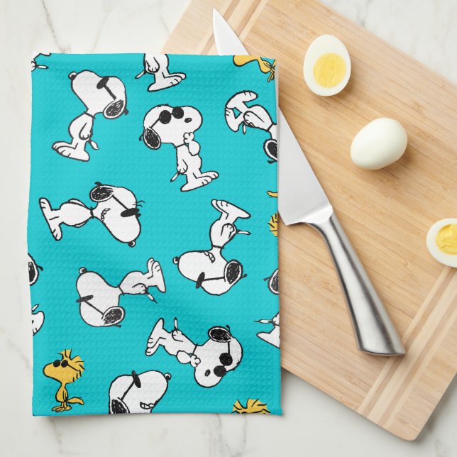Linge De Cuisine cacahuètes | Snoopy & Lunettes de soleil Motif (Quart Plié)