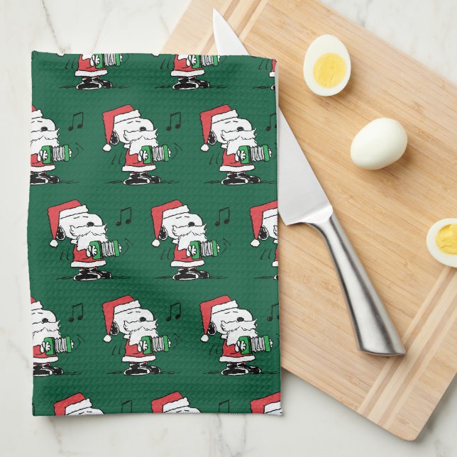 Linge De Cuisine cacahuètes | Snoopy Santa Claus Accordian (Quart Plié)