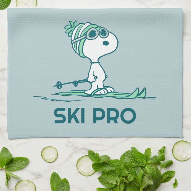 Linge De Cuisine cacahuètes | Snoopy sur Skis (Plié)