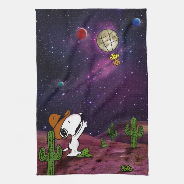 Linge De Cuisine cacahuètes | Snoopy & Woodstock Cowboy (Vertical)