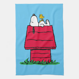 Linge De Cuisine cacahuètes   Snoopy & Woodstock Doghouse