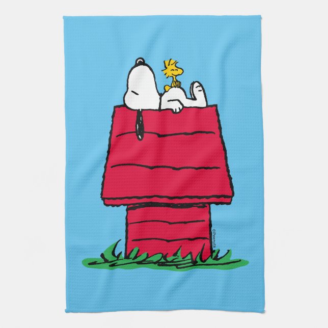 Linge De Cuisine cacahuètes | Snoopy & Woodstock Doghouse (Vertical)