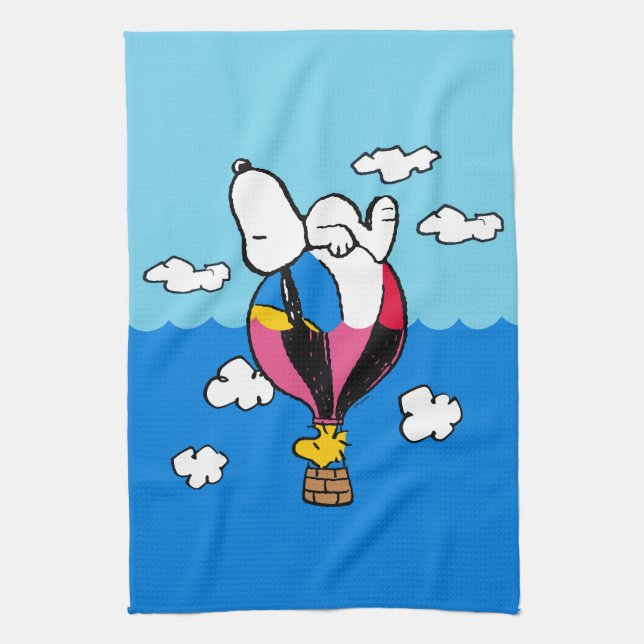 Linge De Cuisine cacahuètes | Snoopy & Woodstock Hot Air Balloon (Vertical)