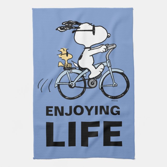 Linge De Cuisine cacahuètes | Vélo Snoopy & Woodstock (Vertical)