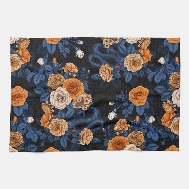 Linge De Cuisine Caché en rose, orange et bleu (Horizontal)