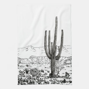 Linge De Cuisine Cactus Saguaro, le désert Vintage