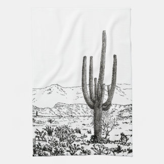 Linge De Cuisine Cactus Saguaro, le désert Vintage