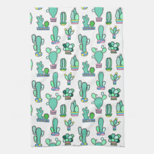 Linge De Cuisine Cactus vert en bon état et motif succulent de