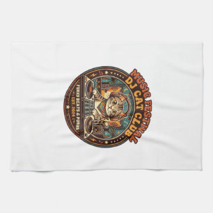 Linge De Cuisine Cadeau de Festival de Musique DJ Chat Amateur de C