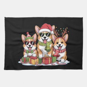 Linge De Cuisine Cadeau de Noël pour maman amateur de chien Corgi