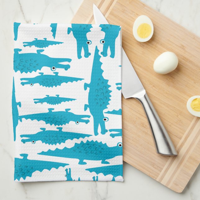 Linge De Cuisine Cadeaux de Baby shower doux et moderne Alligator (Quart Plié)