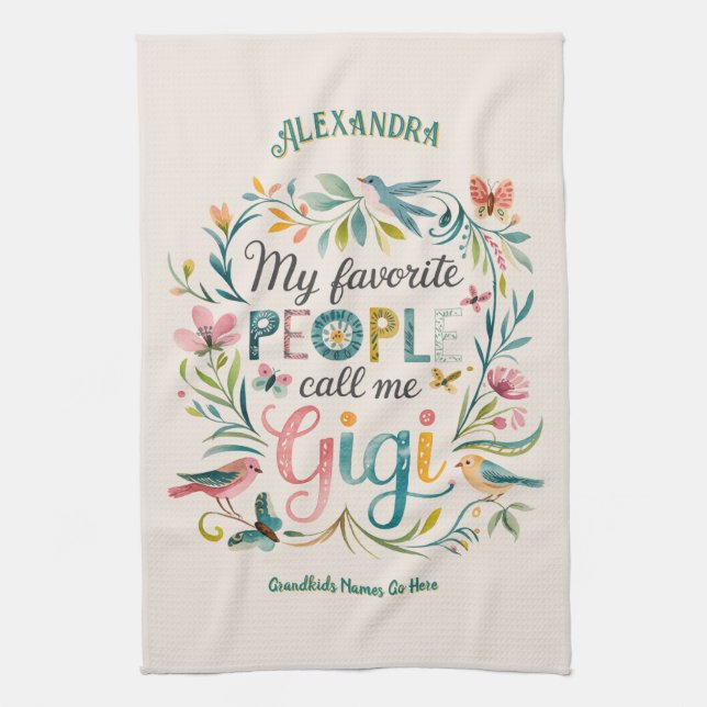 Linge De Cuisine ❤️ Cadeaux GIGI personnalisés Ajouter des noms de  (Vertical)