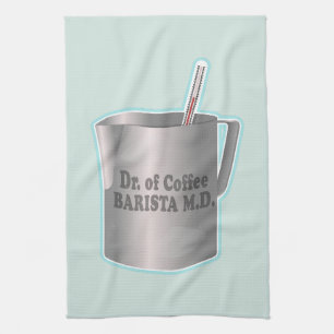 Linge De Cuisine Café Barista faisant drôle docteur