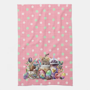 Linge De Cuisine Café Easter Bunny Aquarelle Boissons