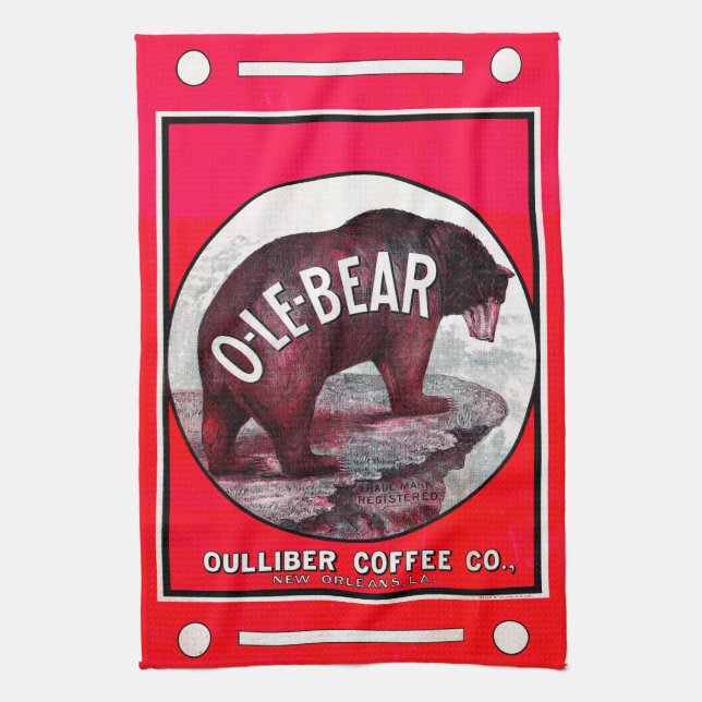 Linge De Cuisine Café O-Le-Bear (Vertical)