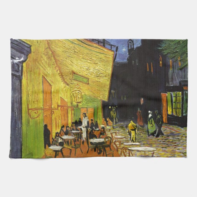 Linge De Cuisine Café Terrasse à Night Van Gogh (Horizontal)