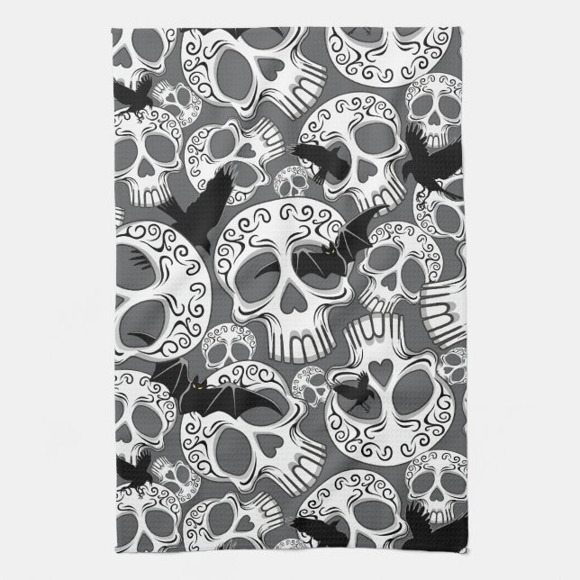 Linge De Cuisine Calaveras décoratives Halloween (Vertical)