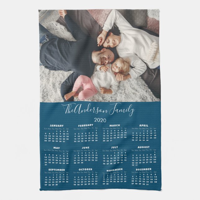 Linge De Cuisine Calendrier 2020 Votre Photo Nom De Famille (Vertical)
