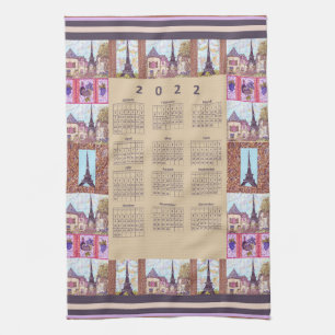 Linge De Cuisine Calendrier 2022 Paris Tour Eiffel Pointillisme