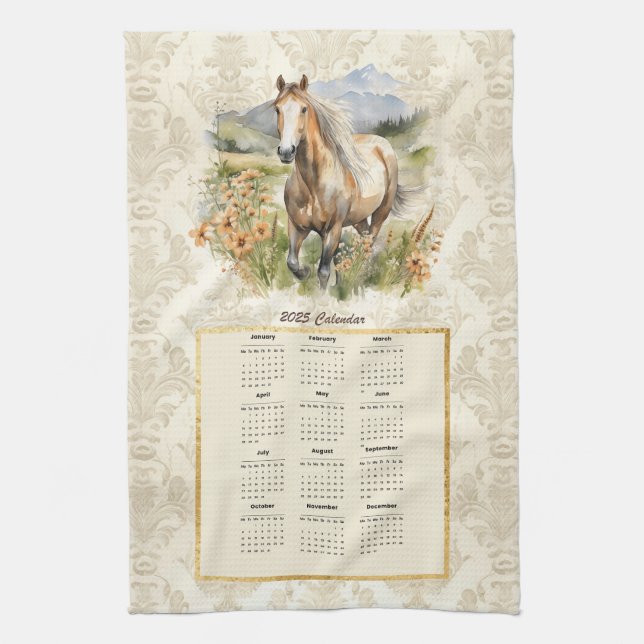 Linge De Cuisine Calendrier 2025 Tour Cheval (Vertical)