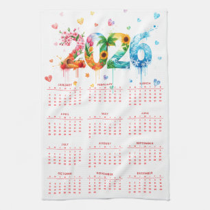 Linge De Cuisine Calendrier 2026 avec quatre saisons
