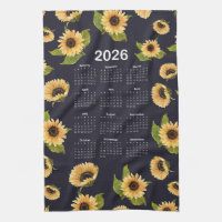 Calendrier 2026 Motif d'aquarelle de tournesols