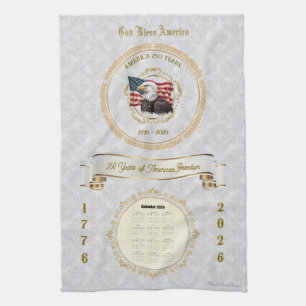 Linge De Cuisine Calendrier 2026 Towel God Bless America 250 Years