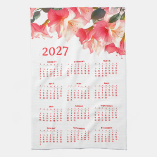 Linge De Cuisine Calendrier 2027 avec des fleurs