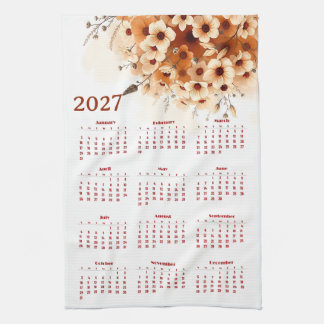 Linge De Cuisine Calendrier 2027 avec des fleurs