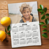 Calendrier avec photo - Vue année - Blanc noir