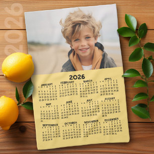 Linge De Cuisine Calendrier avec photo - Vue année - Jaune doux
