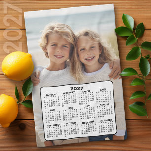 Linge De Cuisine Calendrier avec photo vue annuelle moderne minimal