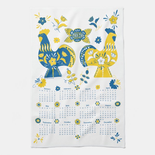 Linge De Cuisine Calendrier Dala 2026 (Vertical)